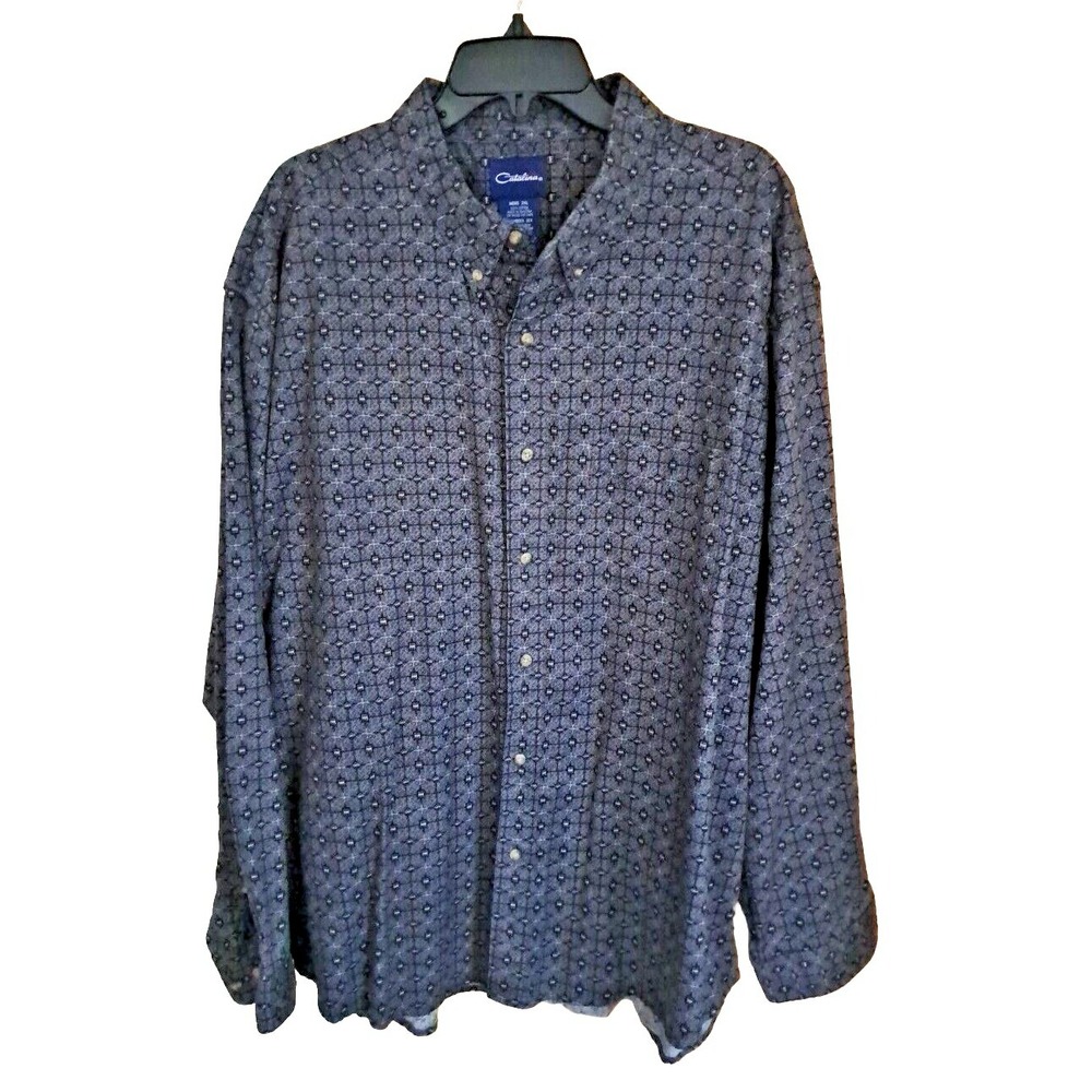 Catalina Shirt Men's Size 2XL Black Long Sleeve Cotton Button Down Pre-owned
